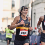 An image of Boston Marathon runner Emily Cummings (left) and her wife Kelly Whittaker-Cummings