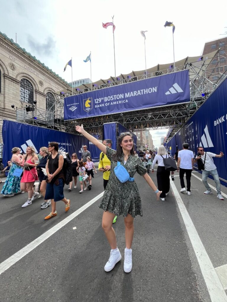 Yahni at the Boston Marathon Finish Line
